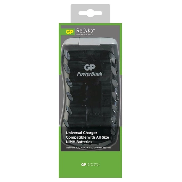GP Universal AA-AAA-9V-C-D Boy Ni-Mh Powerbank Pil Şarj Cihazı PB19GSMTB-2GB1 - 6