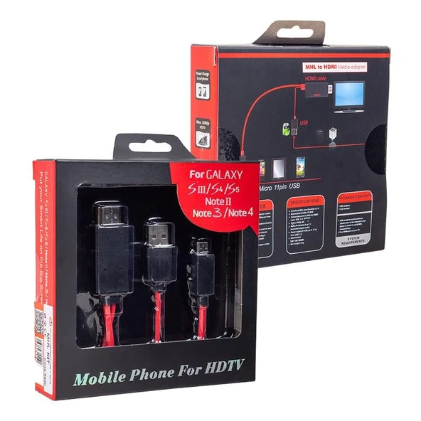 POWERMASTER HC-18 MHL KİT SAMSUNG S5 HDMI TV BAĞLANTI KABLOSU - 5