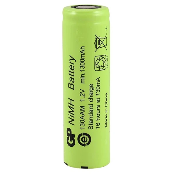 GP 1300mA 1.2V Düz Kafa Şarjlı AA Kalem Pil 130AAM - 3