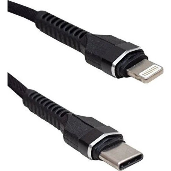 Powerway QC-48 Örgülü USB 3.0 Type C Lightning Data Ve Şarj Kablosu