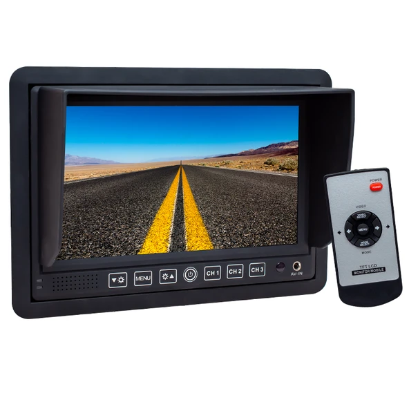 Ayt Powermaster PM-5879 7 İnç 12-24 Volt 3 Kanal AV Girişli Oto Monitörü Araç İçi Monitör