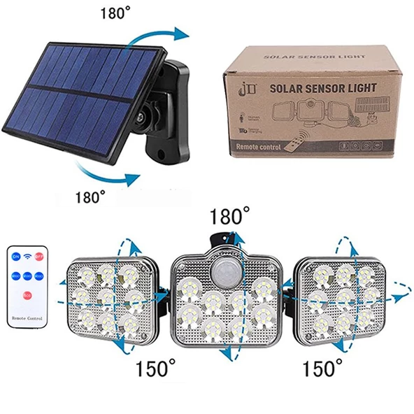 Ayt Powermaster Sensörlü 120 Ledli Solar Lamba FL-1727 Güneş Enerjili Bahçe Aydınlatması - 3