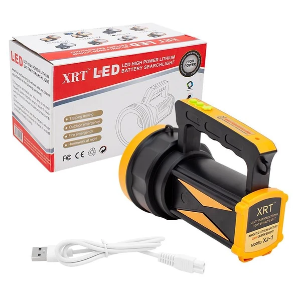 Powermaster Şarjlı Ledli 3 Kademeli El Feneri Işıldak Flash Modlu XJ-1 Yüksek Lümel En İyi Işıldak - 9