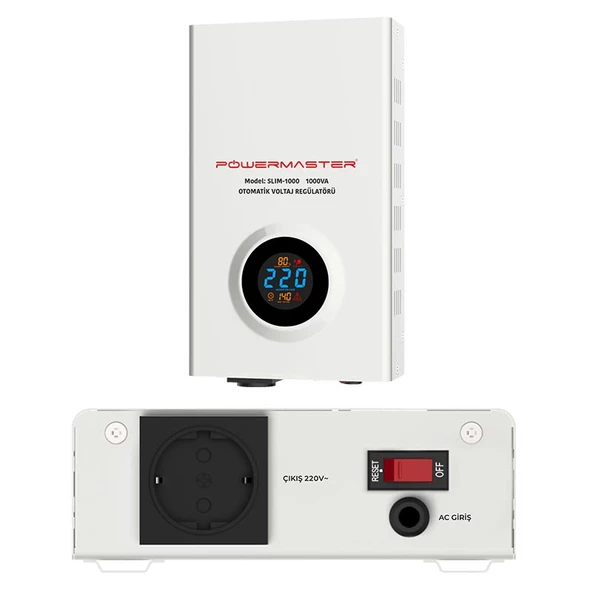 Powermaster Slim-1000 Otomatik Voltaj Kombi Regülatörü 220V Ev Tipi Regülatör 220 Volt 1000 Watt - 2