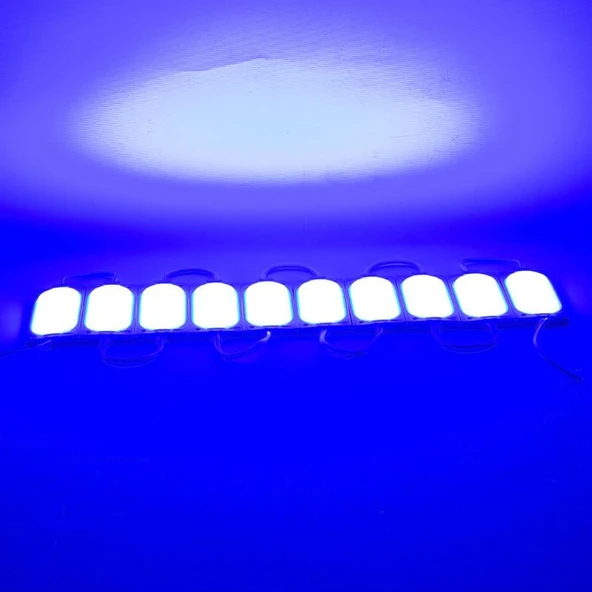 Powermaster 12 Volt 3 Watt Mavi 85 X 35 Mm Lümen 140 Derece Cob Mercekli Modül Led - 6