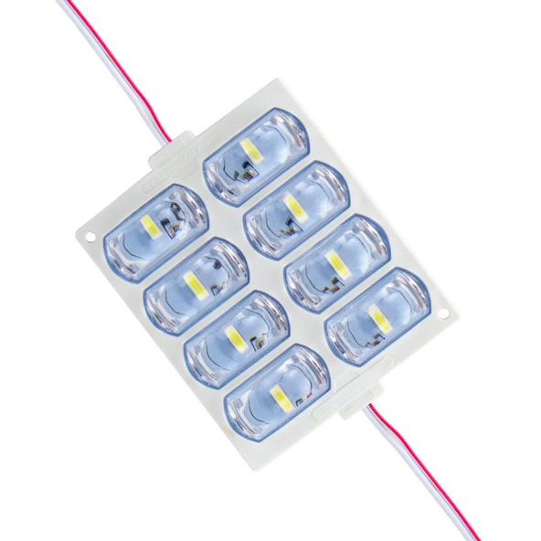 Powermaster 12 Volt 6 Watt Soğuk Beyaz Yanıp Sönen 3030 Modül Led 8 Ledli Mercekli