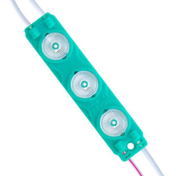 Powermaster 12 Volt 1.5 Watt Yeşil 2835 73 X 16 Mm IP65 195 210 Lümen 170 Derece Mercekli Modül Led