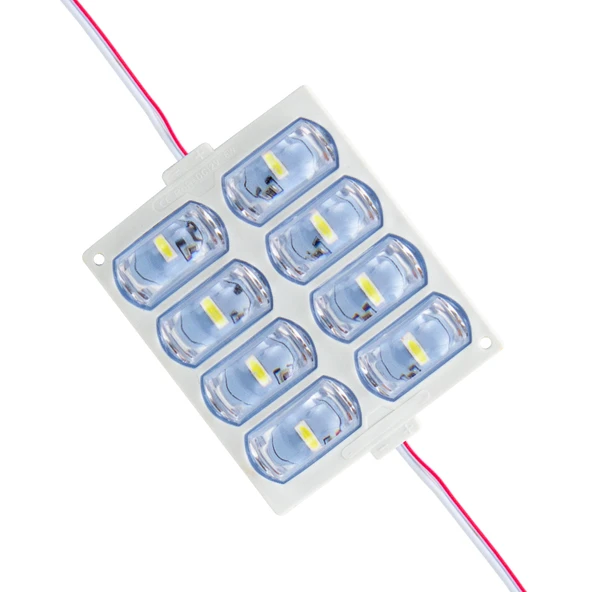 Powermaster 12 Volt 6 Watt Soğuk Beyaz Yanıp Sönen 3030 Modül Led 8 Ledli Mercekli