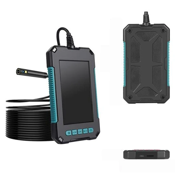 Powermaster 10 Metre 8 MM Kablolu HD 1080P Endeskop Yılan Kamera Çift Kameralı Hareketli Kendinden Ekranlı Endoskopik - 4