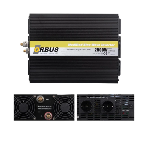 Ayt Orbus MS12-2500 12 Volt 2500 Watt Modified Sinus İnverter - 3