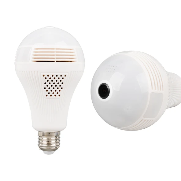 Powermaster 2 MP E27 Wifi Ampül Kamera Cep Telefonundan İzlenebilen İp Kamera Bebek Kamerası - 3