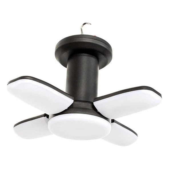 Powermaster Şarjlı Kamp Lambası Aydınlatma 150 Watt Usbli Led Askı Aparatlı 3 Modlu Katlanabilir 4 Kanat - 7