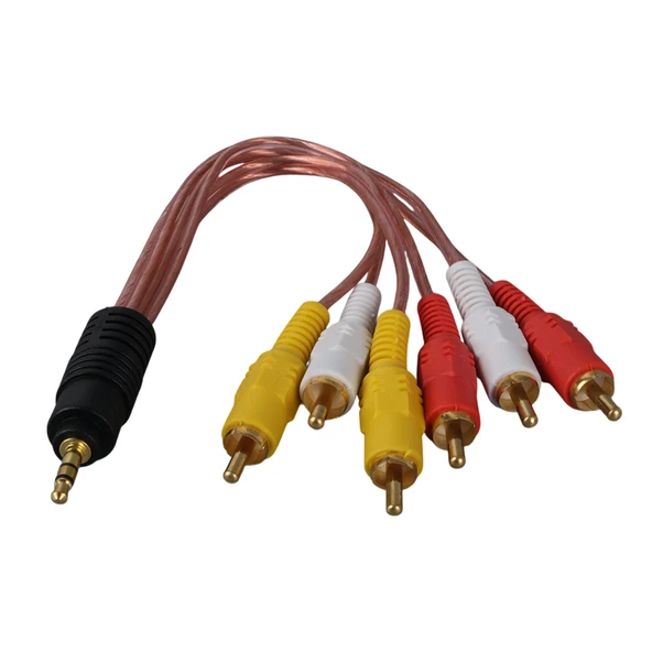 Ayt 3.5 Mm Stereo Erkek -6 Tos Erkek 5+1 Ses Sistemi Kablosu 3.5mm Kulaklık Aux Girişi Renkli Rca Çıkışı - Resim 2