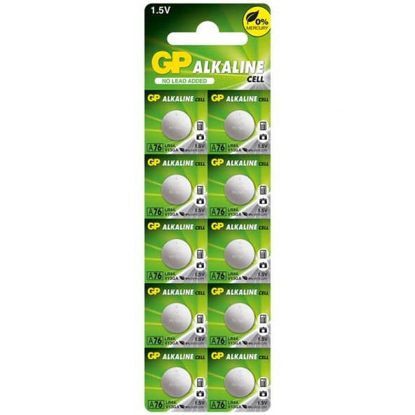 GP A76F-2C10 LR44 1.5 VOLT ALKALİN AG-13 PİL (10LU PAKET) - 2
