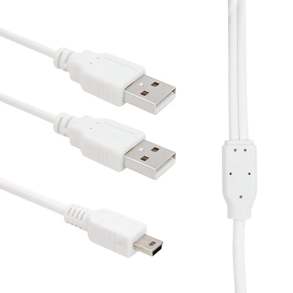 Powermaster USB 2 A Erkek Mini USB 5 Pin 1 Metre Kablo Oto Araç Kamerası Navigasyon Kablosu Usbli - 7