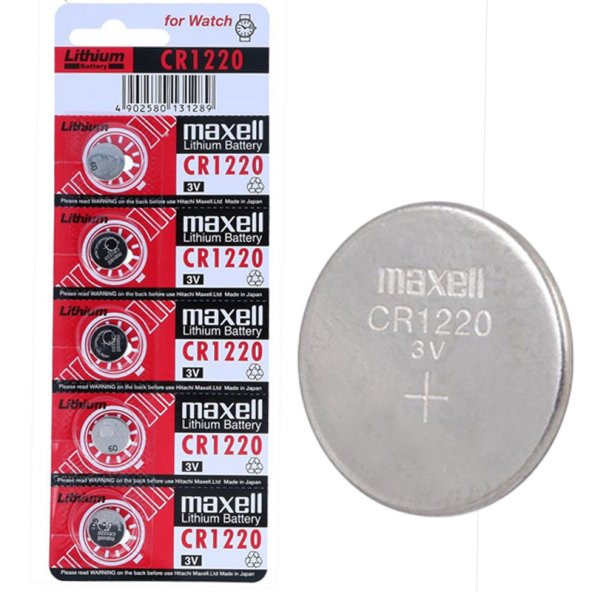 Maxell CR1220 3 Volt Lityum 5 li Düğme Pil Cr1220 3V