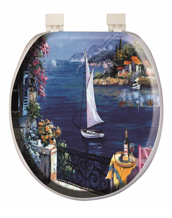 Softy Classic Desenli Yumuşak Klozet Kapağı Beyaz