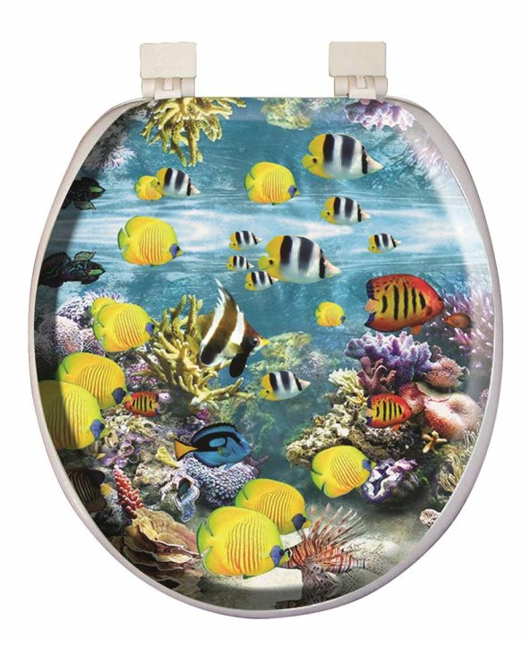 Softy Classic Desenli Yumuşak Klozet Kapağı Beyaz