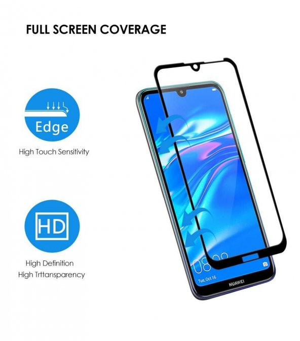 Huawei Y7 2019 6D Nano Kırılmaz Cam Ekran Koruyucu Plastik ve Cam Karışımı - 2