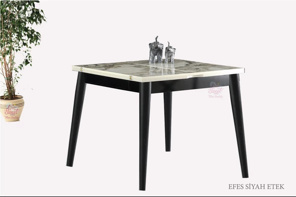 Yanlardan Açılır Katlanır Büyüyen Kare Masa 75x80 cm - 11