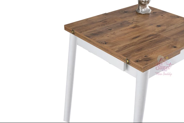 Yanlardan Açılır Katlanır Büyüyen Kare Masa  75x80 cm - 2