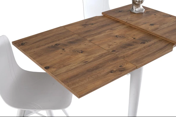 Yanlardan Açılır Katlanır Büyüyen Kare Masa 75x80 cm - 4