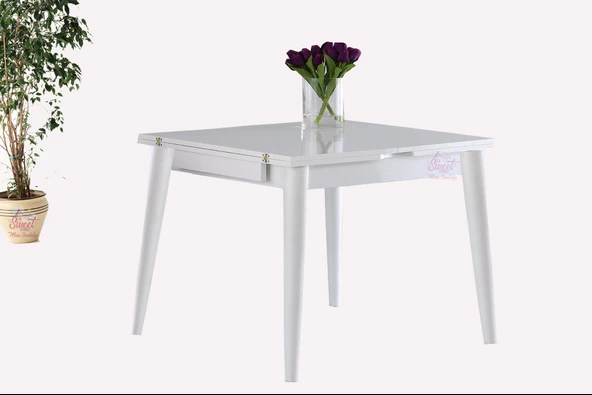 Yanlardan Açılır Katlanır Büyüyen Kare Masa 75x80 cm - 8