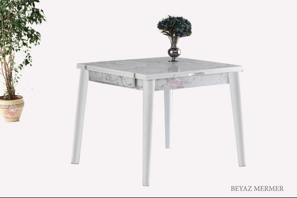Yanlardan Açılır Katlanır Büyüyen Kare Masa 75x80 cm - 7