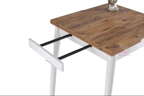 Yanlardan Açılır Katlanır Büyüyen Kare Masa 75x80 cm - 3