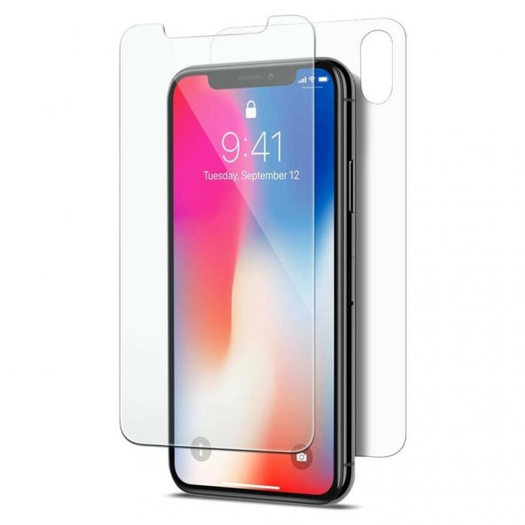 iPhone X XS Esnek Nano Ön Arka Ekran Koruyucu 9H Temperli Cam