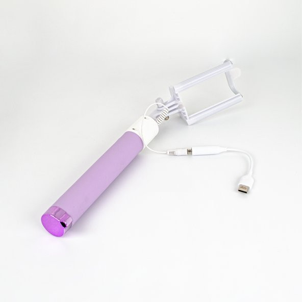 Philips 2023 Yeni Type-C to 3.5mm Jack Dönüştürücü 270 Derece Dönebilen Premium Selfie Çubuğu Pembe