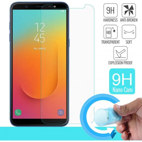 Samsung Galaxy J8 Nano Kırılmaz Cam Ekran Koruyucu Plastik ve Cam Karışımı