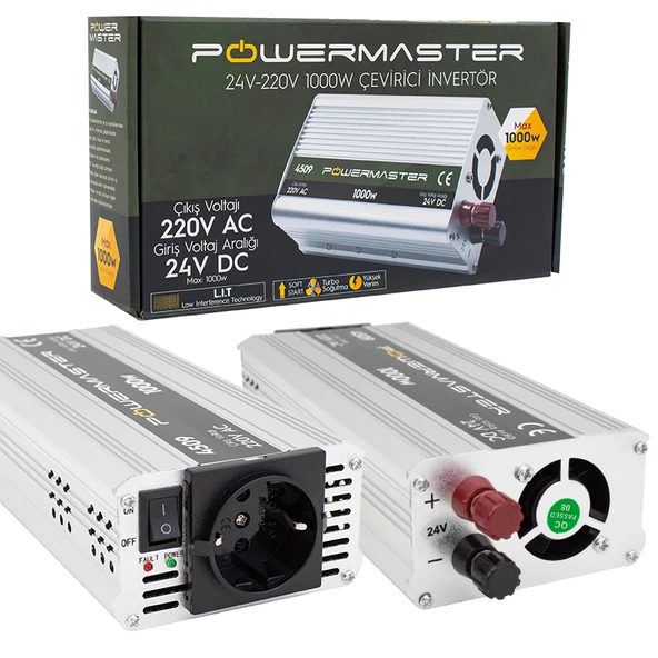 Powermaster 24 Volt 1000 Watt 220 Volt Modified Sinus İnverter 24V-220V Çevirici Dönüştürücü - 3