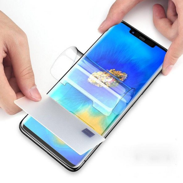 Huawei Mate 20 Pro Tam Kapatan AntiŞok Ön-Arka Ekran Koruyucu (Cam Değil)