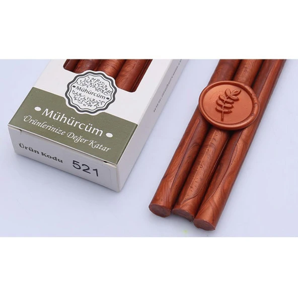Mühür Mumu Çubuk 11mmx120mm 10 lu Paket Model: 521 KOYU BAKIR ürün görseli