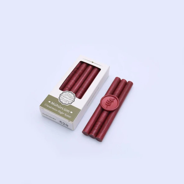 Mühür Mumu Çubuk 11mmx120mm 10 lu Paket Model: 529 KIZIL MERCAN - Resim 3