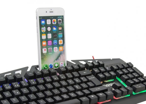 Everest KMX-99 Siyah Usb Gökkuşağı Zemin Aydınlatmalı Q Oyuncu Klavye + Mouse Set - 2