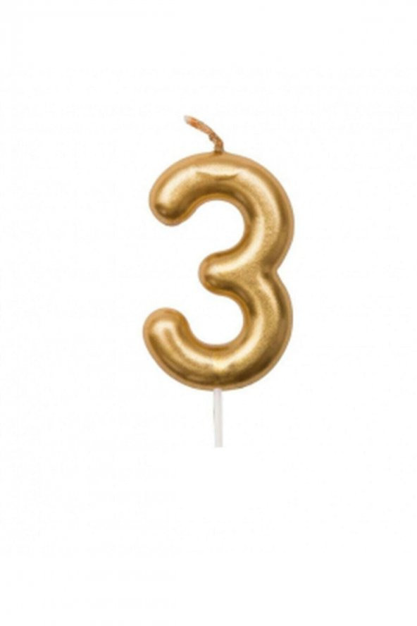 Gold 3 Rakamı Mum