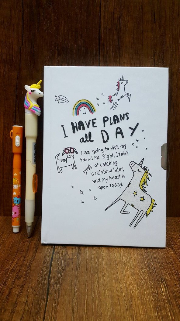 Unicorn Hediyelik Hatıra Defteri- Unicorn Işıklı Kalem-ışıklı Sihirli Kalem