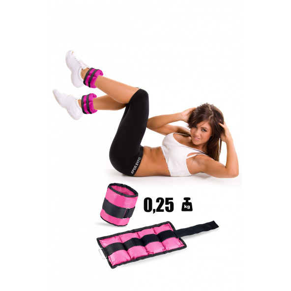 Spor Byfit 0.25 Kg x 2 Adet Pembe El veya Ayak Bileği Ağırlığı