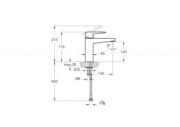 Artema Root Square Krom Yüksek Lavabo Bataryası A42731 - Resim 2