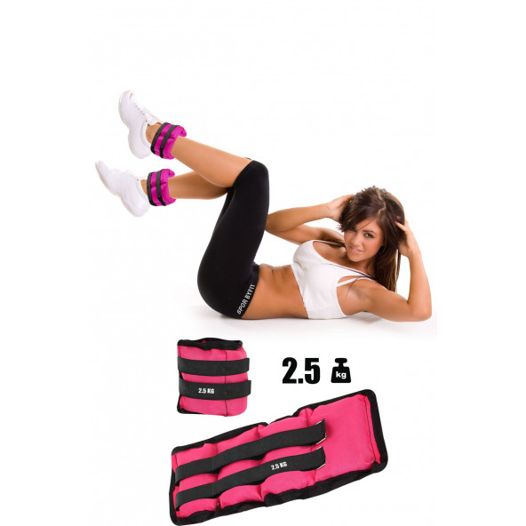Spor Byfit 2.5 Kg x 2 Adet Pembe El veya Ayak Bileği Ağırlığı