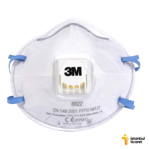 3M 8822 Ventilli Toz Maskesi FFP2 (10 Adet/Kutu) - 1