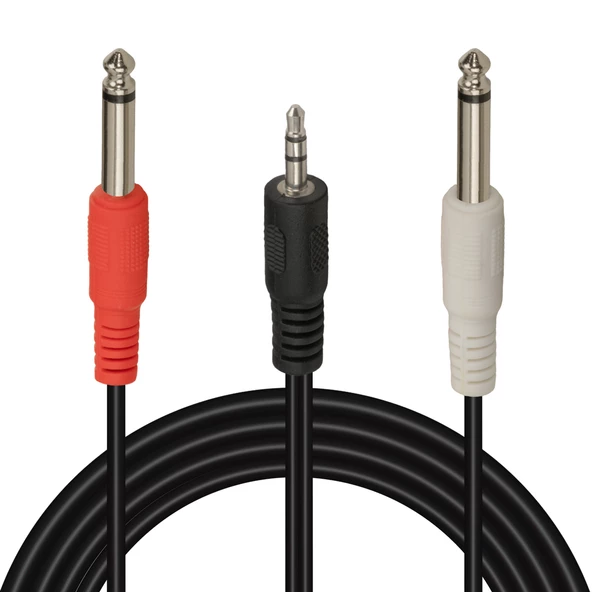 POWERMASTER PM-13934 3.5 MM STEREO ERKEK/2X6.3 MM MONO ERKEK 5 METRE SES KABLOSU - 2