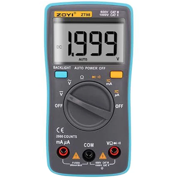 Zoyi ZT-98 Multimetre Ölçü Aleti Ac Dc Voltaj Akım Direnç Diyot Ölçer Ölçüm Cihazı