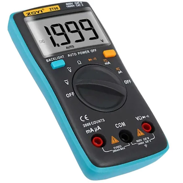 Zoyi ZT-98 Multimetre Ölçü Aleti Ac Dc Voltaj Akım Direnç Diyot Ölçer Ölçüm Cihazı - 5