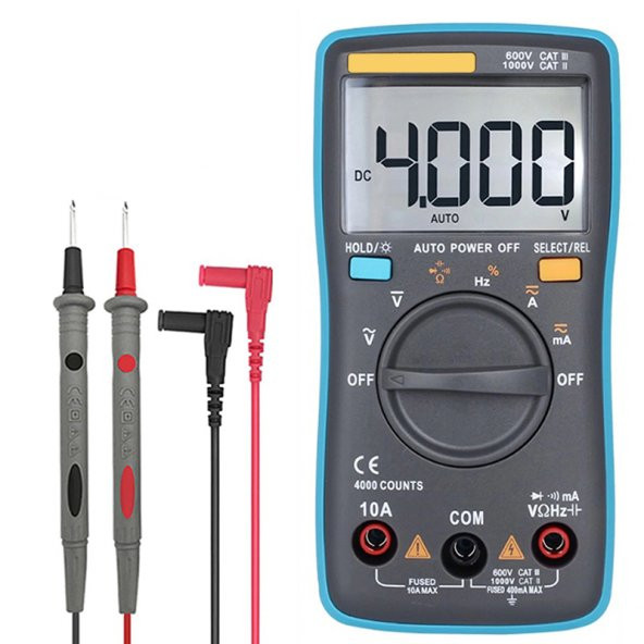 Zoyi ZT-100 Dijital Ölçü Aleti Multimetre AC DC Voltaj Direnç Kapasite Ölçüm Cihazı Lcd Ekranlı