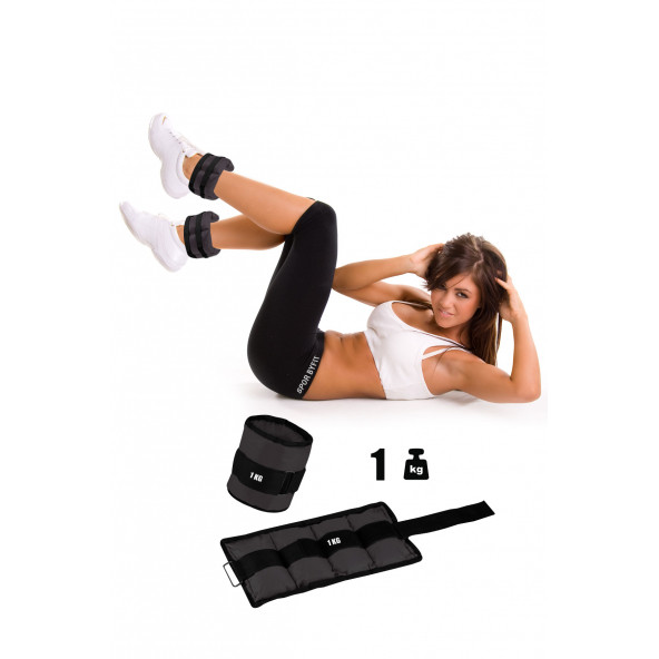 Spor Byfit 1 Kg x 2 Adet Siyah El veya Ayak Bileği Ağırlığı