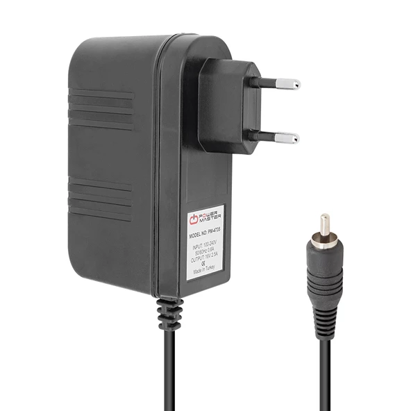 Ayt Powermaster Pm-4735 16 Volt 2.5 Amper Priz Tipi Tos Fişli RCA Santral Adaptörü