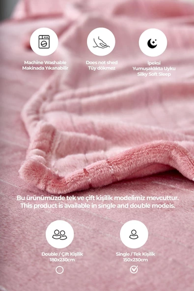 Mayer Supersoft Yumuşak Tek Kişilik Battaniye 150x230 cm - 12